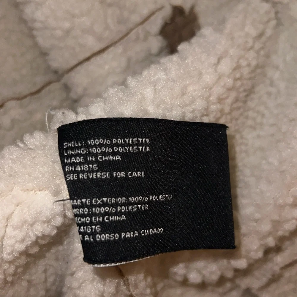 Vintage P.A. Originals Cozy Tan Hooded Serpa Lined Faux Suede Jacket Large